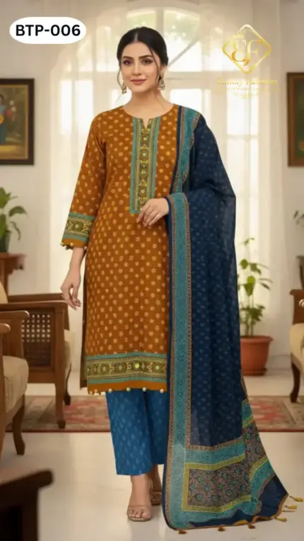 Block Print Three Piece BTP-006